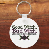 "Goede heks, slechte heks..." Button Sleutelhanger (Voorkant)