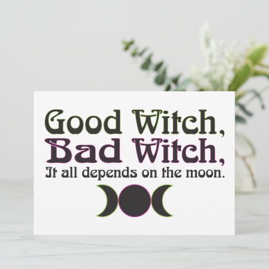 "Goede heks, slechte heks..." Uitnodigingen (Staand voorkant)