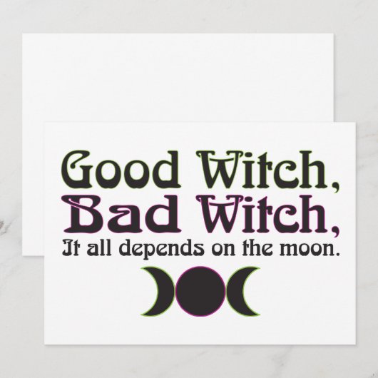 "Goede heks, slechte heks..." Uitnodigingen (Voorkant / Achterkant)