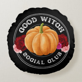 Goede heks sociale club Halloween Rond Kussen