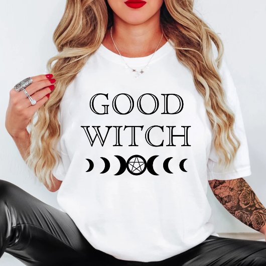 Goede heks Triple Goddess Moon Wicca Halloween T-shirt