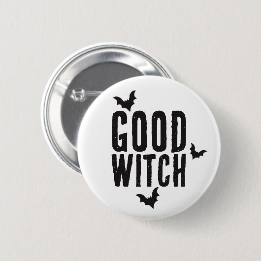 Goede heks, vleermuizen, Halloween Button (Voorkant /achterkant)