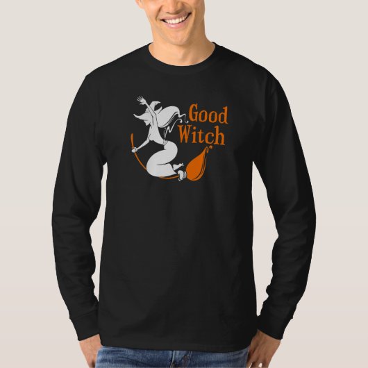 Goede heks vliegt op broomstick t-shirt (Voorkant)