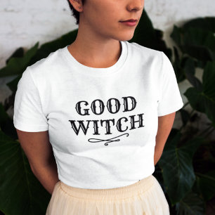 Goede Heks Zwart en Wit Dames Halloween T-shirt