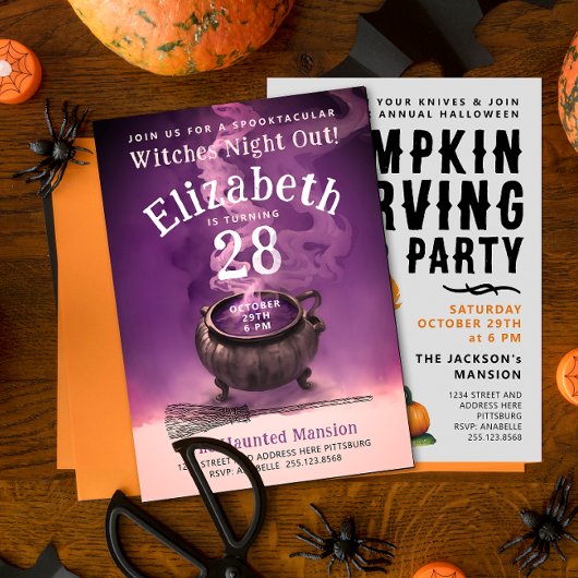 Goede heksen avond uit Chic Potion Cauldron Party Kaart