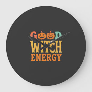 Goede Heksen Energie Halloween Pompoen Ontwerp_1 Grote Klok