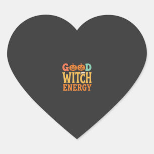 Goede Heksen Energie Halloween Pompoen Ontwerp_1 Hart Sticker