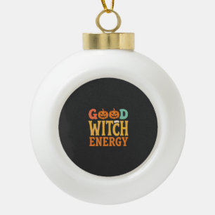Goede Heksen Energie Halloween Pompoen Ontwerp_1 Keramische Bal Ornament