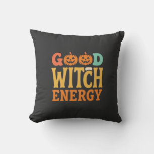 Goede Heksen Energie Halloween Pompoen Ontwerp_1 Kussen