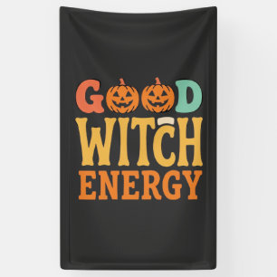 Goede Heksen Energie Halloween Pompoen Ontwerp_1 Spandoek