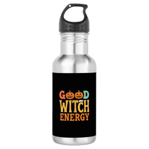 Goede Heksen Energie Halloween Pompoen Ontwerp_1 Waterfles