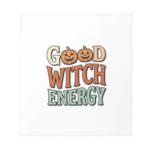 Goede Heksen Energie Vintage Halloween Vector Ontw Notitieblok