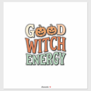 Goede Heksen Energie Vintage Halloween Vector Ontw Sticker