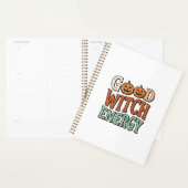 Goede Heksenenergie Vintage Halloween Vectorontwer Planner (Display)