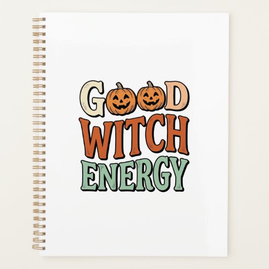 Goede Heksenenergie Vintage Halloween Vectorontwer Planner (Voorkant)