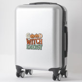 Goede Heksenenergie Vintage Halloween Vectorontwer Sticker (Koffer)