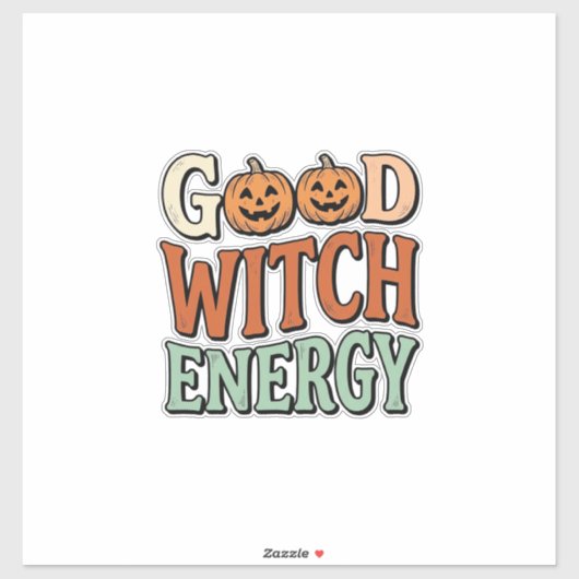 Goede Heksenenergie Vintage Halloween Vectorontwer Sticker (Vel)