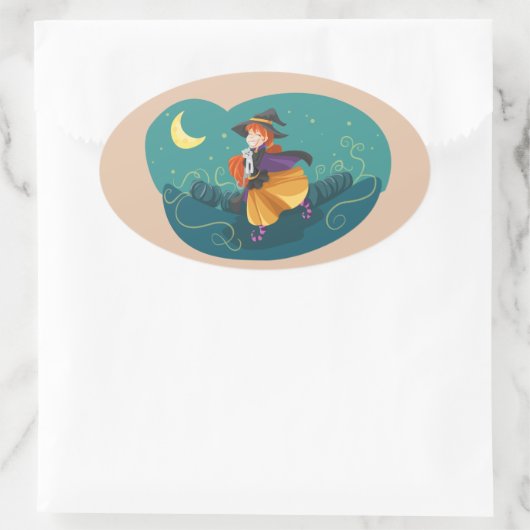 goede hekstokers ovale sticker (Tas)