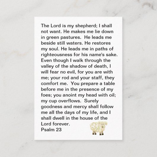 Goede Herder en verloren schapen Visitekaartje (Achterkant)