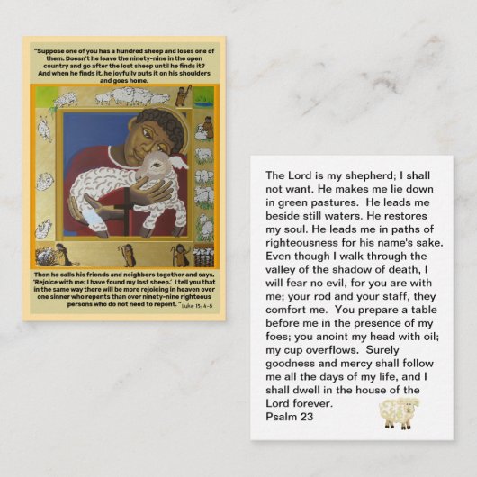 Goede Herder en verloren schapen Visitekaartje (Voorkant / Achterkant)