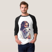 Goede Herder: Jezus met Lam Raglan T-shirt (Voorkant volledig)