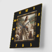 Goede Herder Johannes 10:7 Barmhartige Herder Vierkante Klok (Hoek)