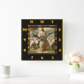 Goede Herder Johannes 10:7 Vreedzame Herder Veld Vierkante Klok (Huis)