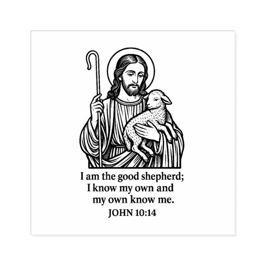 Goede Herder Katholieke Rubber Stempel - Johannes  (Afrduk)