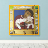 Goede Herder Verloren Schaap Icoon Canvas Afdruk (Insitu (Houten vloer))