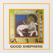 Goede Herder Verloren Schaap Icoon Raamsticker (Vel)