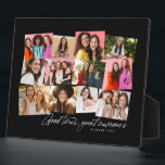 Goede herinneringen zwart 12 foto-collage fotoplaat<br><div class="desc">Een leuke collage van 12 foto's is een geweldige manier om de speciale tijden te onthouden. Met een handgeschreven "goede tijden, geweldige herinneringen" bevat deze fotocollage ook ruimte voor aangepaste tekst. Geniet van het laatste jaar, een vakantie, een sportseizoen of iets dergelijks met dit geweldige cadeauidee. Ideaal voor een cadeau...</div>