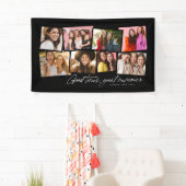 Goede herinneringen zwarte fotocollage spandoek (Insitu)