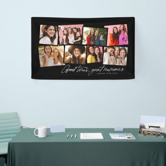 Goede herinneringen zwarte fotocollage spandoek (Beurs)