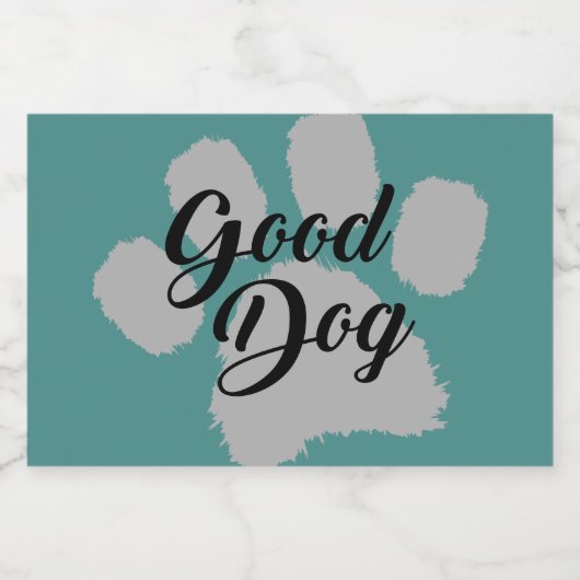 Goede hond behandelen pot voedselcontainer etiket (Enkel label)