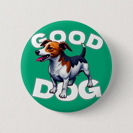 Goede hond ronde button 5,7 cm (Voorkant)