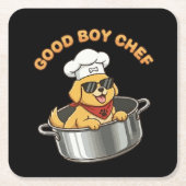 Goede Jongen Chef Kookhond Kartonnen Onderzetters (Voorkant)