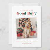 Goede Jongen Hond Kerstmis Fotokaart Feestdagenkaart (Voorkant)