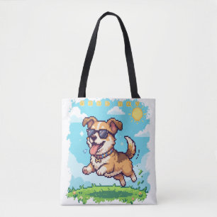 Goede Jongen Pixel Puppy Retro Gaming Design Tote Bag