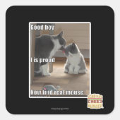 Goede jongen vierkante sticker (Voorkant)