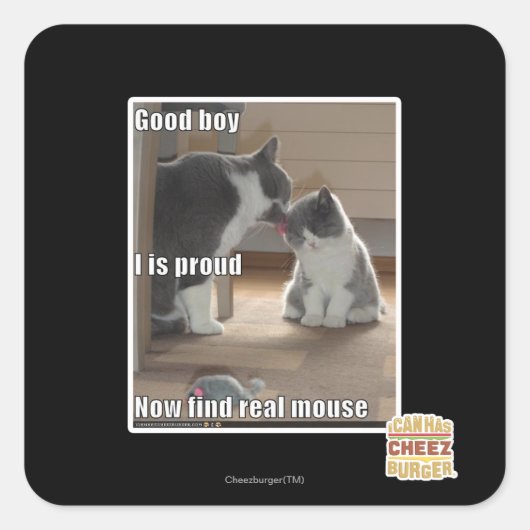 Goede jongen vierkante sticker (Voorkant)