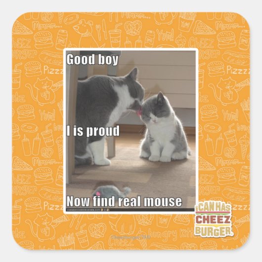 Goede jongen vierkante sticker (Voorkant)