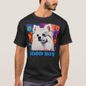Goede Jongen Witte Pommerse Hond T-shirt (Voorkant)