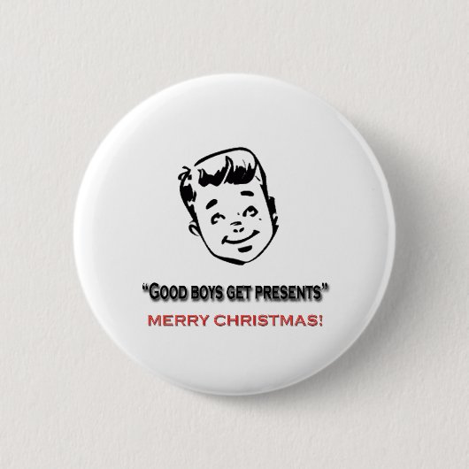 Goede jongens krijgen cadeaus ronde button 5,7 cm (Voorkant)