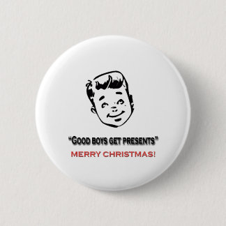 Goede jongens krijgen cadeaus ronde button 5,7 cm