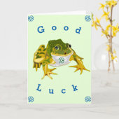 Goede Kaart Lucky Frog - Jouw tekst (Gele Bloem)