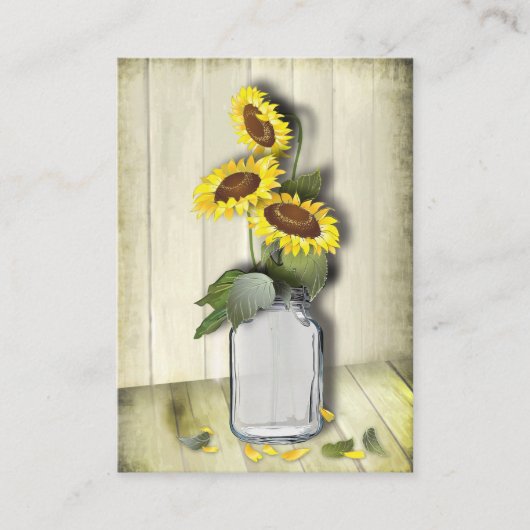 GOEDE KAART MASON JAR MET ZONLOWERS (Voorkant)