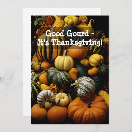 Goede kalebas - het is Thanksgiving! Feestdagenkaart (Voorkant / Achterkant)