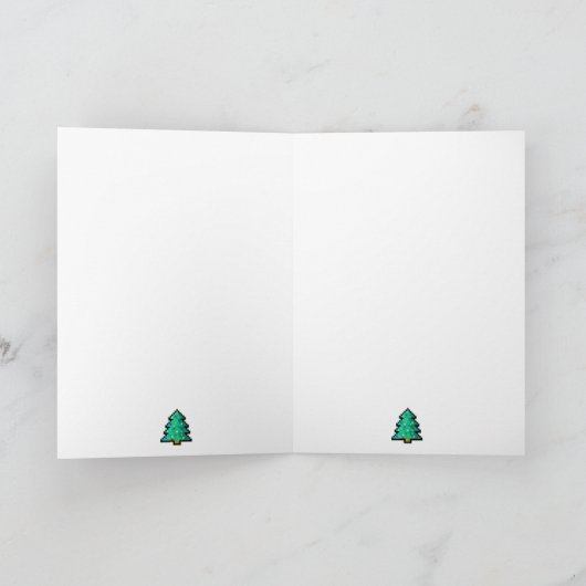 Goede kerstkaart - 8bit-pixel art feestdagen kaart (Binnen)