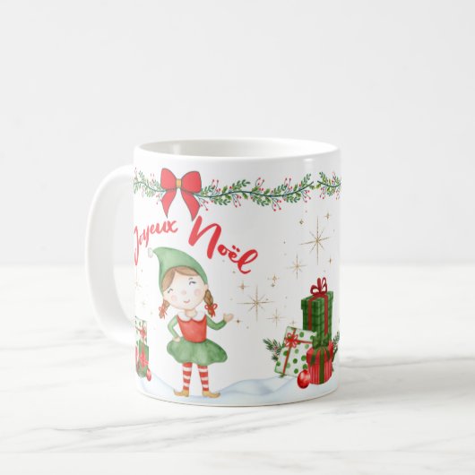 Goede Kerstmis en Goede Nieuwjaar Lutins Koffiemok (Voorkant links)