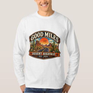 Goede kilometers woestijnsnelweg vintage zuidweste t-shirt